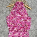 ALC Frank A.L.C 100% Silk Cody Floral Print Asymmetrical Halter Neck Midi Dress Pink 8 Photo 8