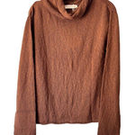 Savannah Morrow  Taya Knit Top in Coco Brown‎ Organic Cotton Turtleneck Large NWT Photo 0