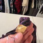 Vintage 1960s Purple Floral Short Sleeve Cut Out Pockets Midi Dress Size Medium Photo 5