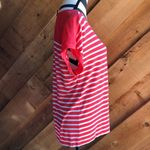 Christian Siriano Orange White Stripe Short Sleeve Shirt Large Photo 2