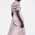 ZARA Knit & Lace Wrap Long Dress Women's Size Small Blush Pink Ribbed V-Neck Photo 8