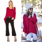 Free People all mine alpaca blend pink oversized sweater size small Photo 1