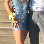 Hello Molly  Mini Dress Blue Sequin Photo 3