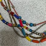 Multicolor multi strand beaded necklace Silver Photo 2