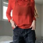 Cotton On orange sheer blouse š Photo 1