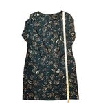 Banana Republic Legion Blue and Antique Pewter Floral Blue Pearl Snap Ruffle Cuf Photo 13