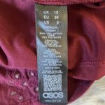 ASOS Mini Dress Square neck long sleeve ruffles details wine red size 6 Nwot Photo 7