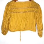 Free People Crop Top M Follow Your Heart Embroidered Golden Harvest Boho Cotton Photo 10