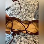 Jessica Simpson  Suede Red Wine Burgundy High Heels Tie Up Photo 1