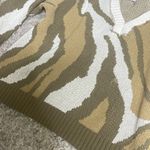 POL  distressed animal print green tan white large bulky sweater Photo 4