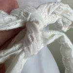 MINKPINK Celestial Crop Top MEDIUM White Eyelet Lace Cutout Tie Back Flutter Photo 5