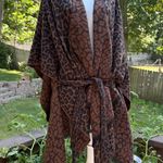 Nordstrom Rack New NWT women's cape jacket OSFM OS tie front animal print Photo 0