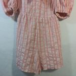Topshop Pink Gingham Puff Sleeve Shorts Romper Size 4 Photo 4