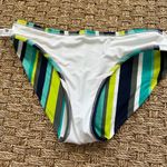Aerie  striped small bikini bottom blue, teal, green and white Photo 3