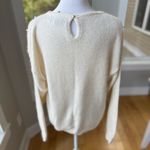Vintage Silk Angora Beaded Holiday Sweater Sequins Pearls Ivory Cream Sz L White Size L Photo 3
