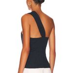 Veronica Beard  Belinda One Shoulder Top Ink Blue Jacquard 14 Photo 3