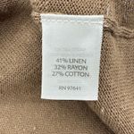 J.Jill  Women's Lightweight Cardigan Sweater Knit Linen Cotton Rayon Brown Large Photo 5