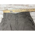 Vtg Linen High Waist Crop Wide Leg Pants Taupe Tan Artsy Small Boho Brown Photo 5