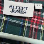 Sleepy Jones Marina Flannel Pajama Top Women’s Size XS Plaid Cotton 3/4 Sleeve Green Photo 7