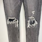 American Eagle  Grey Mom Jeans High Rise Ripped Distressed Minimal Grunge Indie 2 Photo 3