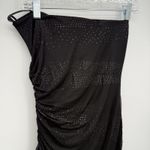 Fairweather 90s Vintage Black Strapless Glitter Ruffle Mini Dress Party Medium Photo 7