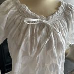 Harvé Benard Harve Benard White Puff Sleeve Blouse with Smocked Ruffled Details Photo 4