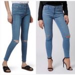 Topshop Womens Moto Leigh Mid Rise Ripped Knee Skinny Jeans size 25W x 30L Photo 1