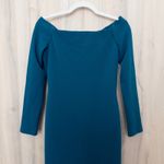 Eliza J Womens Dress Size 4 Teal Sheath Off Shoulder Classic Chic Formal Event Photo 1