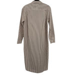 Stateside Shirt Dress Brown White Pinstripe Long Sleeve Button Front Womens XS Photo 1