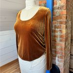 Boston Proper Vintage  Velvet Gold Top Photo 2