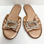 Adrienne Vittadini Adrianne Vittadini‎ Sandals Womens Size 6.5 Rose Gold Leather Embellished Photo 0