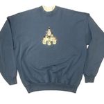 Vntg 90s Grandma Cottage Core 1X Sweatshirt Ugly Christmas Sweater Granny Cozy Blue Photo 0