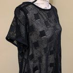 Dotti Brand Dotti Black Crochet Short Sleeve Swim Cover Up Photo 5
