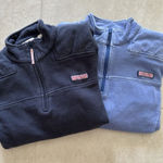 Vineyard Vines ‎ Sweater Womens Medium Blue Quarter Zip Set Preppy Cozy Nautical Photo 0