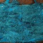 Blue total fringe halter and skirt set jazz dance costume Photo 2