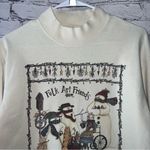 Vintage Women’s Folk Art Vermont Cotton Long Sleeve Mock Turtleneck‎ Top Medium Photo 1