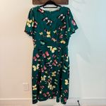 Unique Vintage  1940s Butterfly Print Green Midi Dress Size 14 Photo 3