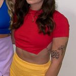 SheIn Red chain backless crop top Photo 3