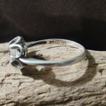 Vtg Avon Sterling Silver 925 Solitaire CZ Ring Size 11Ribbon Floral Engagement Photo 2