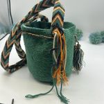 Colombian Wayuu Mochila/tote Size Mini Green, Hand Made Green Photo 2