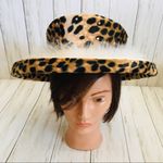 Vintage Women’s Cheetah Feather Hat Black Photo 1