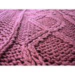 LITTLE WOOD GREEN Red/Orangeish Sweater Women Chunk Cable Knit Size Small VTG Photo 9