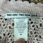 Two One Two 212 New York Open Knit Cardigan Crochet Boho Pink Hippie Beach XL Photo 6