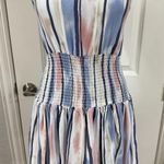 Ocean Drive  Striped Mini Dress - Blue and Pink Photo 0