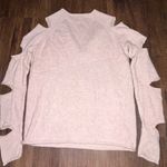 Skull Cashmere  Pale Blush Pink Cutout Sleeve V-neck Cashmere Sweater - Small Photo 4