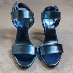 Karl Lagerfeld  PARIS Cieone Blue Metallic High 4in Heel Holiday Party NWT Size 7 Photo 7