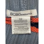 BCBGeneration Blue Stripe Crochet Strapless Tube Bandeau Knit Crop Top Size M Photo 2