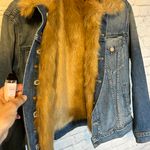 MOTHER Denim Mother Furry The Trucker Denim Jacket, S Photo 2