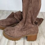 MIA Women's Taupe Brown Over-the-Knee Chunky Heel Suede Boots Size 8 Photo 3