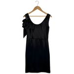 Vera Wang Lavender Label  Beaded Cocktail Ruffle Sleeveless Satin Dress Black 6 Photo 1